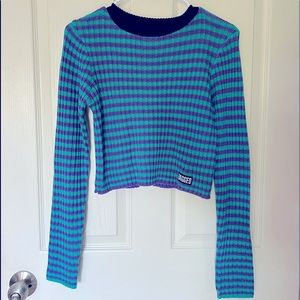 Ragged Cropped Knit Sweater sz Medium